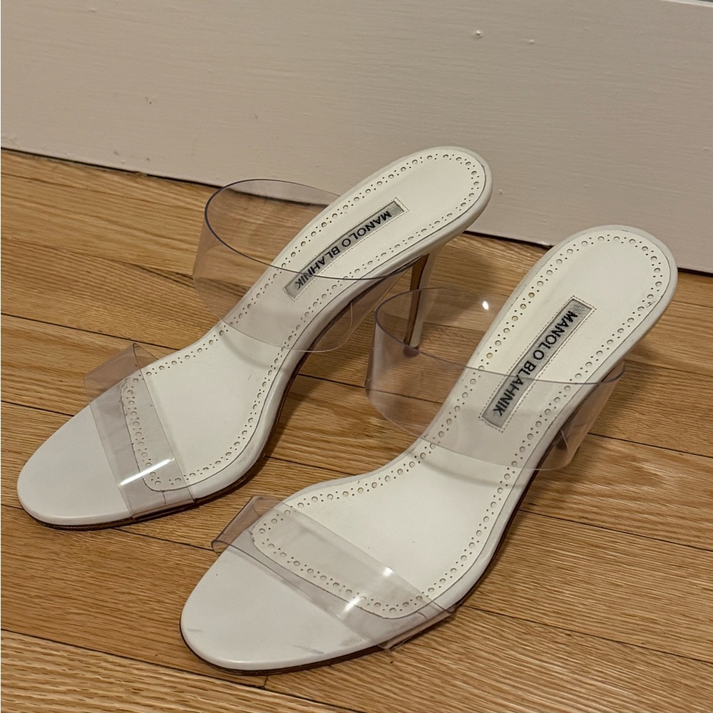 White and clear Manolos (Manolo Blahnik). Very good condition!